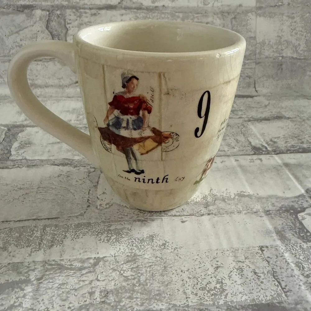 Williams Sonoma 12 Days of Christmas Mug Days 7, 8, 9 Swan Milkmaid Dancer
